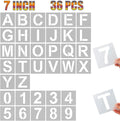 YEAJON 36 Pcs Letter Stencils and Numbers, Alphabet Craft Stencils, Reusable Plastic Stencils for Painting on Wood, Wall, Fabric, Rock, Chalkboard, Signage, DIY School Art Projects (7 Inch)