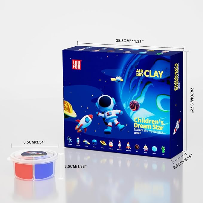 Air Dry Clay Kits - Modeling Clay for Kids, Ultra Light & Soft, Safe & Non-Toxic, DIY Airdryclay Kit with Sculpting Tools and Tutorials, Creatible Art Crafts Toys Gifts for Boys Girls