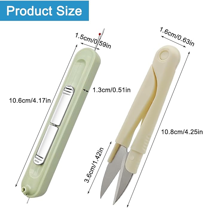 4 Pcs Needle Threaders Sewing Kit, FineGood Upgrade 2 in 1 Seam Ripple with Mini Sewing Scissors for Hand Sewing, Knitting, Thread Removal