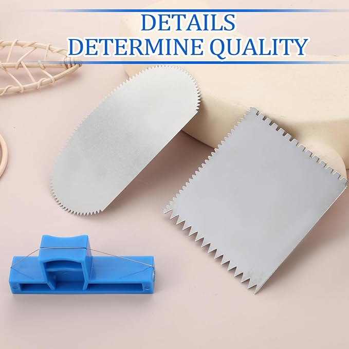 3Pcs Angle Cutting Clay Tool Steel Wire Bevel Cutter Small Pottery Angle Cutter Plastic Pottery Trimming Tools Blue Plastic Ceramic Wire Cutters for Pottery, Ceramics, and Sculpting, 2.7 x 1.1 inches