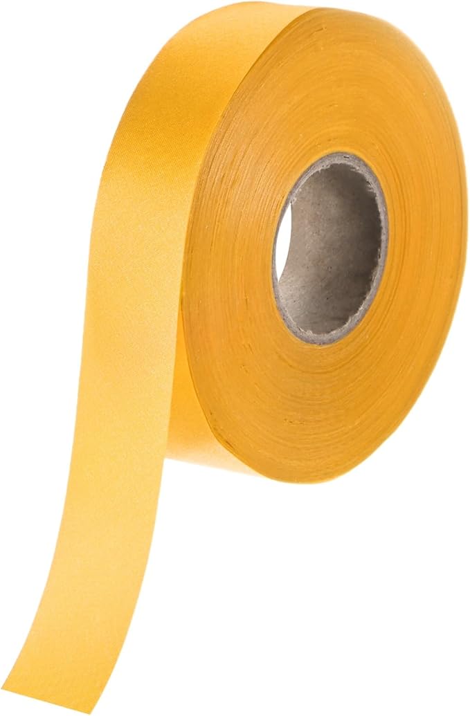 M METERXITY 1-Pack Extra Wide Single Fold Bias Tape, 1 Inch x 55 Yards Satin Bias Tape for Sewing/Seaming/Quilting/Hemming/DIY Crafts/Quilt Binding [Yellow]