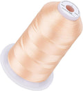 Simthread 5500Yds Embroidery Thread, 5000M High-Yardage 40WT 100% Polyester Thread – 170+ Vivid Colors, High-Speed Rated – Compatible with Brother, Singer, Janome & More - Light Peach S085