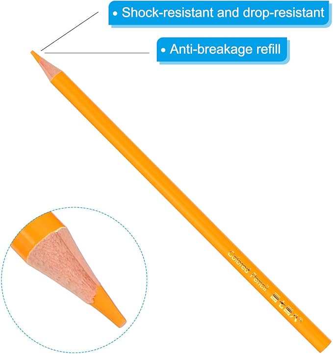 PATIKIL Orange Yellow Colored Pencils Set,20 Pcs Oil Color Pencils Wooden Coloring Drawing Pencil for Artists Art Painting