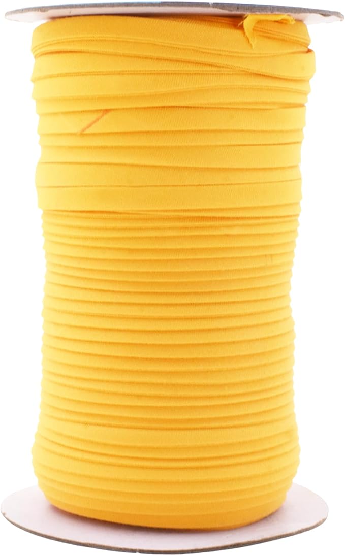 Mandala Crafts 55 Yards 1/4 Inch Mustard Yellow Double Fold Bias Tape for Sewing - Bias Binding Tape for Quilting Binding, Hemming, Seam, and Fabric Piping
