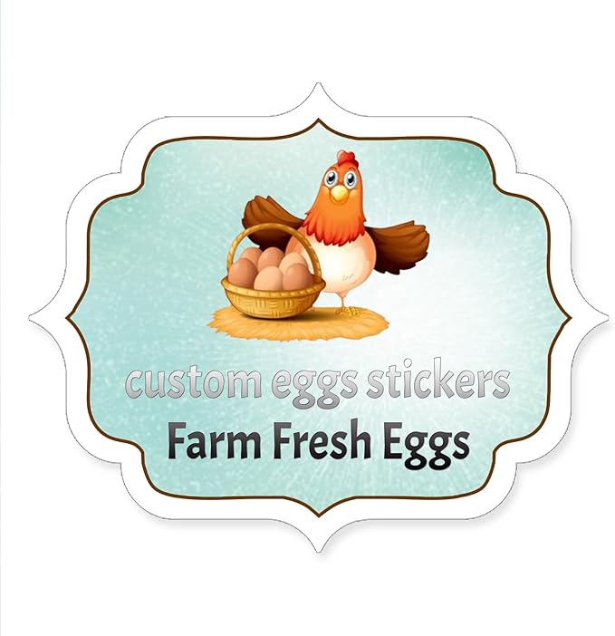 2,2.5,3,3.5,4inch Custom Egg Carton Labels Sticker Farm Fresh Eggs Cartons Sticker Label, Customized Egg Stickers， Custom retrun Egg Carton Label (10)