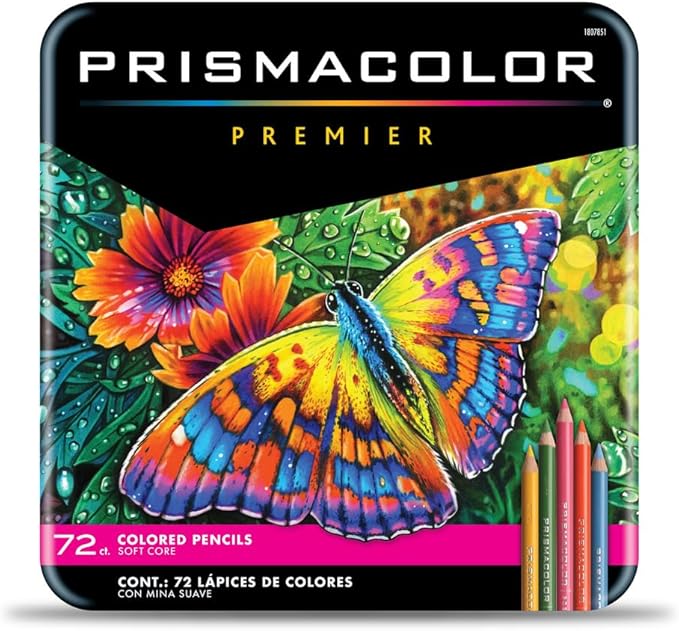 Prismacolor Premier Colored Pencils, Soft Core, Assorted Colors, 72 Count - Durable, Vibrant, Ultra-Smooth, Adult Coloring, Drawing, Sketching, Arts & Crafts
