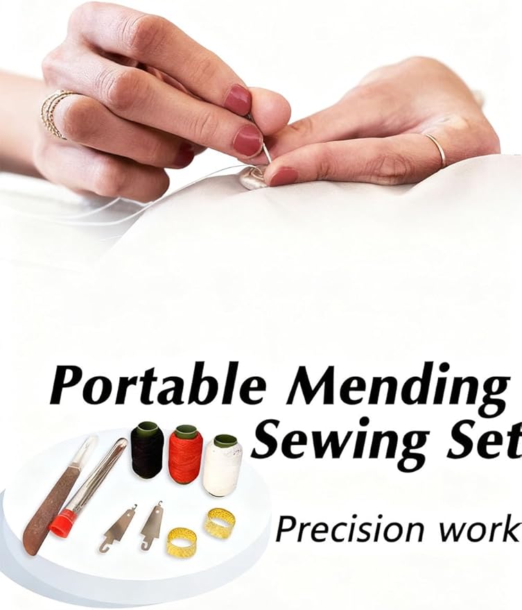 Sewing Kit, 34/ 36PCS Big Eye Steel Needles Set with Large-Eye Needles, Multiple Thread Colors, Long and Thin Handmade Quilting and Sewing Needles Kit with Repair, and Craft (34PCS)