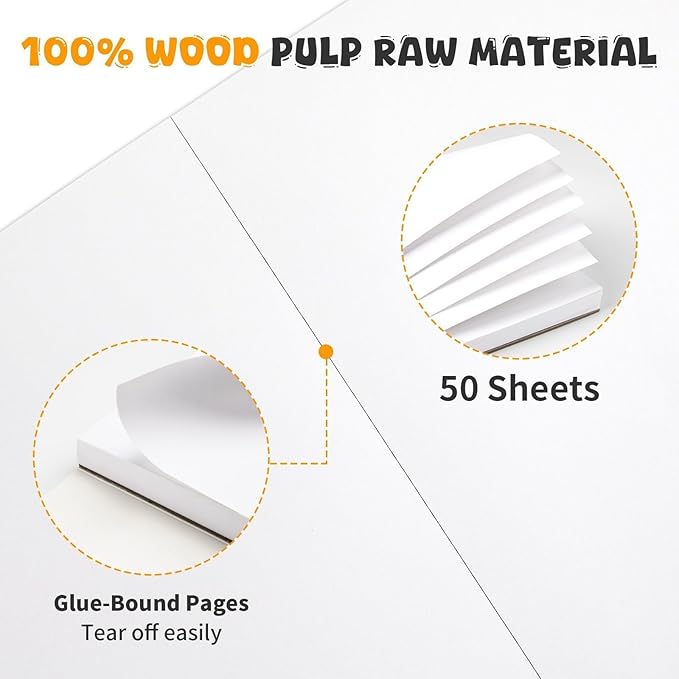 Umriox Drawing Pad for Kids, 9" x 12" Sketch Book, 4-Pack Sketch Pad (50 Sheets Each), 110gsm Acid-Free Drawing Paper, Glue-Bound Art Sketchbook for Kids' Classroom, Travel & School Art Supplies