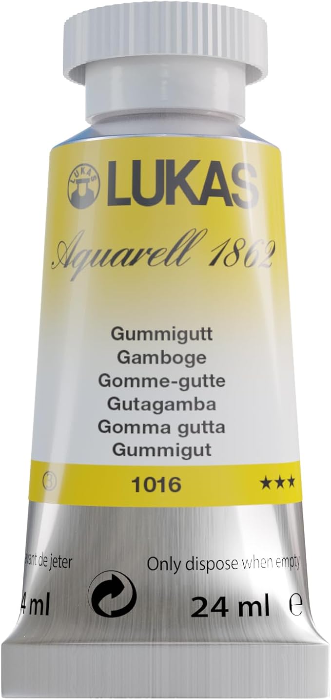 Lukas 1862 Aquarell Artists' Watercolor Tubes, Gamboge 24 ml - Vibrant Professional Grade Watercolor Paint - Easy-to-Wet, Intense Color, Long-lasting - Ideal for Professional Watercolorists