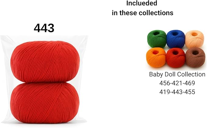 Harmony Cotton Yarn by Yarneverse – 2-Pack Soft Fine Weight (#2) 60% Cotton / 40% Acrylic (50g / 165m Each – Total 100g / 330m) (2, 443)