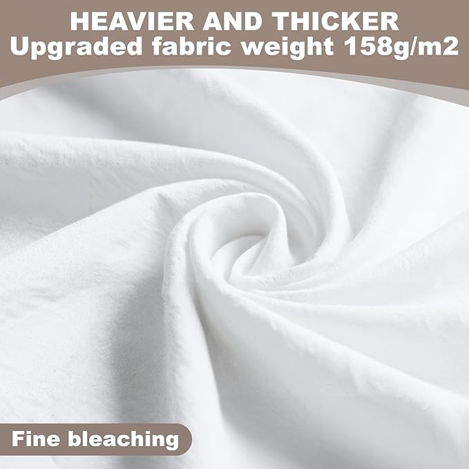 100 Pcs9.5x9.5 Inches Cotton Fabric Squares Precut Quilting Fabric Bundles White Cotton Fabrics Squares for DIY Beginners Sewing Craft(White)