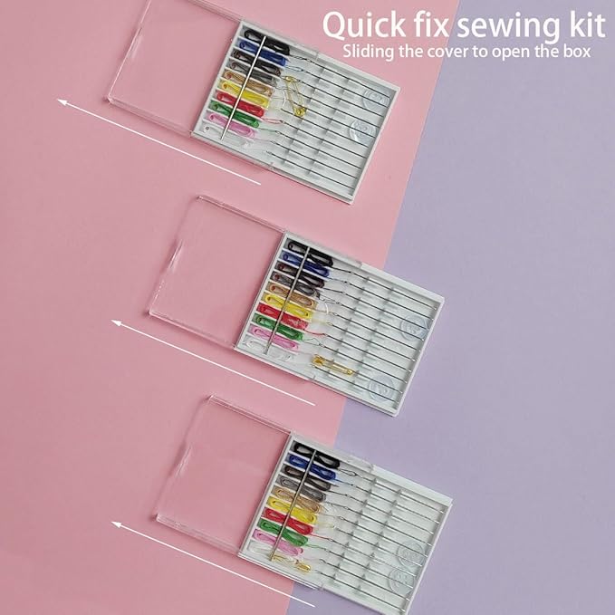 10 Boxes Quick Fix Sewing Kit, Easy Pre Threaded Needle Kit, Prethreaded Sewing Kits, Pre Threaded Needles, Pre-Threaded Needles, Needles and Thread Box, Needle and Thread Box, Fix Sewing Kit