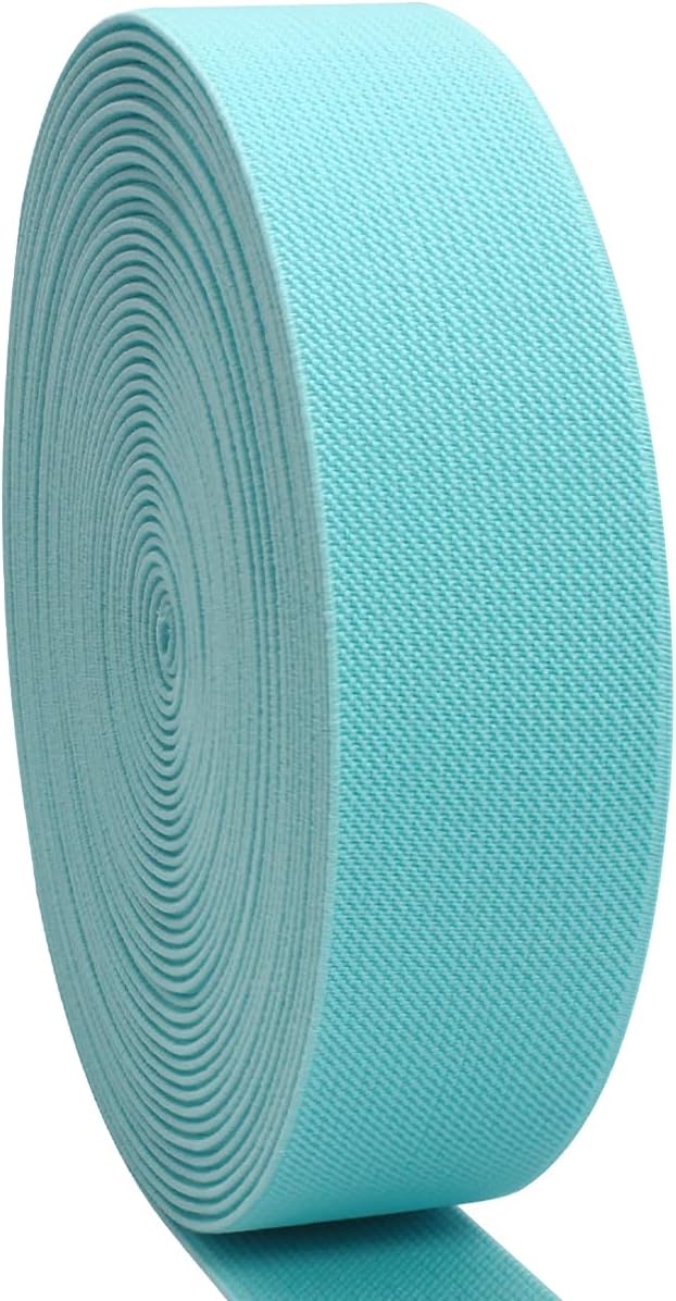 1.5 inch Turquoise Wide Elastic Band for Sewing 10 Yards Double-Side Twill Woven Elasitc Stretch Heavy Knit Elastic Waistband for Pants Wigs DIY Crafts & Projects