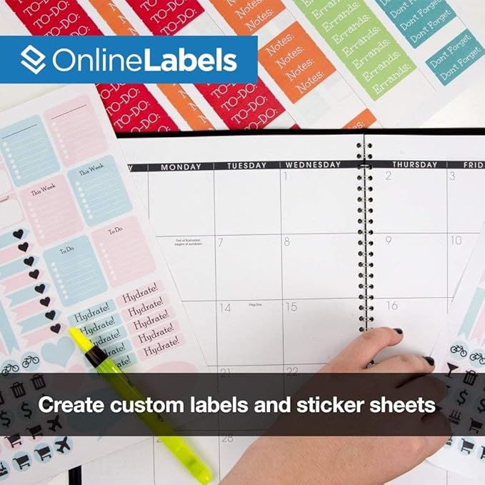 Sticker Paper, 5,000 Sheets, White Matte, 8.5" x 11" Full Sheet Label, Works with Inkjet and Laser Printer, Compatible with Electronic Cutting Machines, OL177WX, OnlineLabels