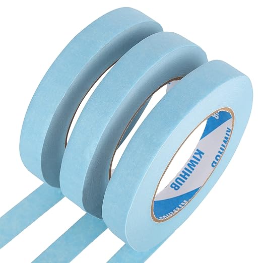 Light Blue Painters Tape,0.7" x 60 Yards x 3 Rolls (180 Yards Total) - Medium Adhesive Masking Tape for Painting,Labeling,DIY Crafting,Decoration and School Projects