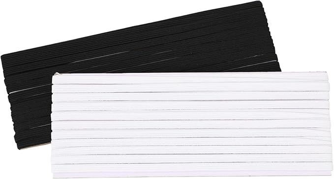 Shappy Elastic for Sewing Knit Elastic Band (1/4 Inch X 22 Yards,Black and White)