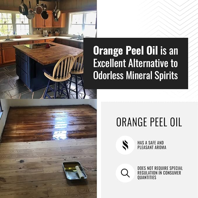 Real Milk Paint, Orange Peel Oil, Natural Alternative to Odorless Mineral Spirits, Paint Thinner, Degreaser, Brush Cleaner, 32 oz.