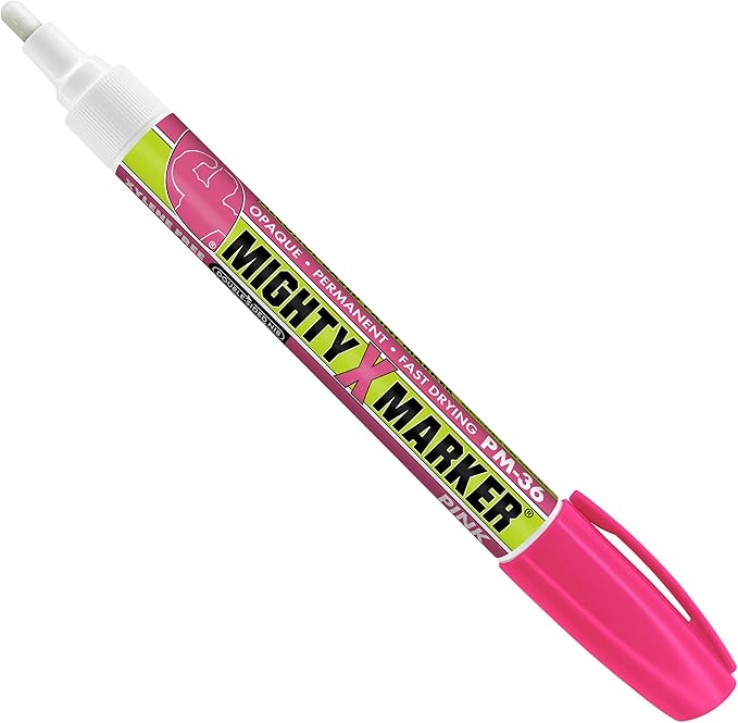 PM-36 Paint Marker, 2.3mm Bullet Tip, Permanent & Waterproof, DIY Crafts, Drawing, Glass, Ceramic, Stone, 6 Bonus Reversible Tips, Made in USA, Pink 6 Pack