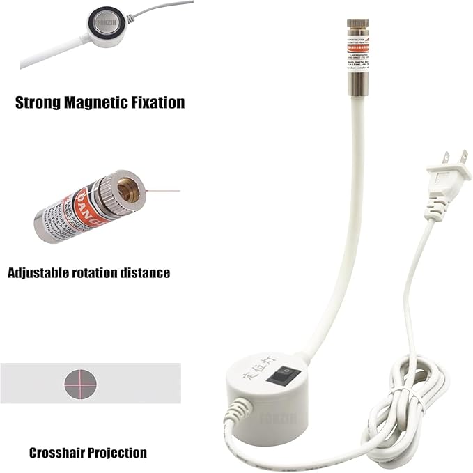 Magnetic Positioning Quilting Light for Sewing Machine, Sewing Light Guide for Straight Stitching, Red Line Positioning Lights, Rotating Guided Stitching Accessory for Precise (1PC-DOT)