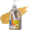 MEEDEN Metallic Gold Acrylic Paint: 1 L /33.8 oz Liquid Paint with Pump Lid - Gold Art Paints for Canvas, Crafts, Studio, School, Wall & Poured Paintings