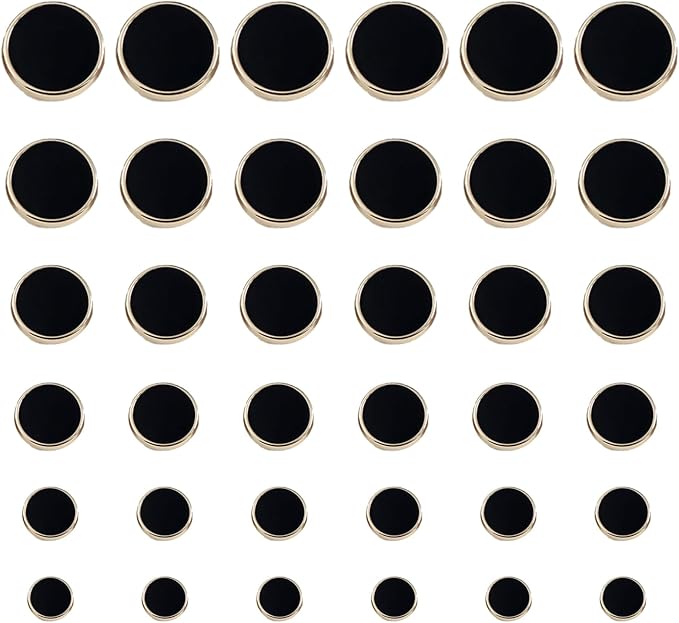 36 Pcs Metal Button 6 Sizes Alloy Shank Round Shaped Sewing Button Round Shaped Sewing Button for Women Men Wool Coat Suit Shirt Pants Jacket Sewing Crafts