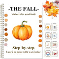 Watercolor Workbooks with Sketches, Beginner Friendly Water Coloring Book Watercolor Paint Set Art Crafts Painting Kit Gift for Adults, Any Level Artist (Autumn, Without Paint Set)