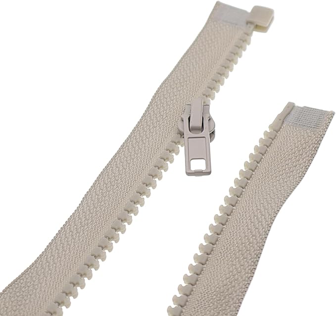 #5 22 Inch Separating Jacket Zippers 2PCS Plastic Bulk Zippers for Coats Sewing Crafts, Gray YIGUANXIN