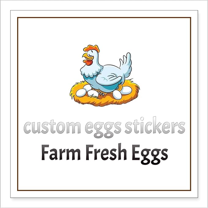 2,2.5,3,3.5,4inch Custom Carton Stickers Labels for Chicken, Personalized Chicken Egg Carton Packaging Sticker Label (Shape 14)