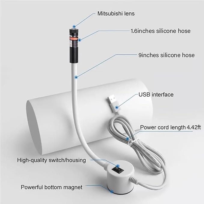 Magnetic Positioning Quilting Laser Light for Sewing Machine, Sewing Machine Laser Guide, Red Guide Line Tool, Rotating Lazerguided Stitching Accessory with Dot/Straight/Crosshair (DC)