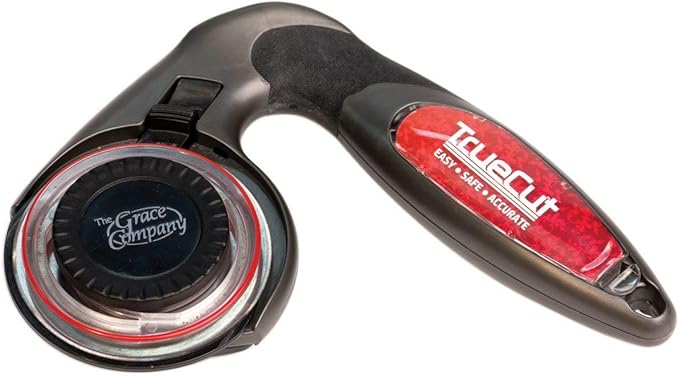 TrueCut My Comfort Rotary Cutter - 60mm Ergonomic Wheel Cutter for Fabric, Quilting, Sewing, Crafting - Left or Right-Handed - Track-and-Guide Ruler - Quilting and Sewing Supplies