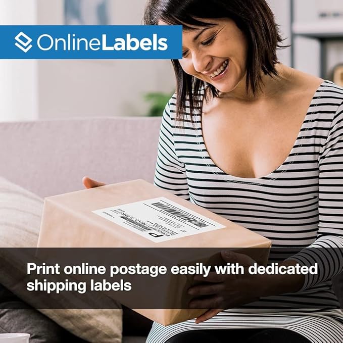 8.5 x 5.5 Half-Sheet Shipping Labels - Permanent, White Matte - for FBA, FedEx, UPS - Pack of 500 Labels, 250 Sheets - Inkjet/Laser Printers - Online Labels