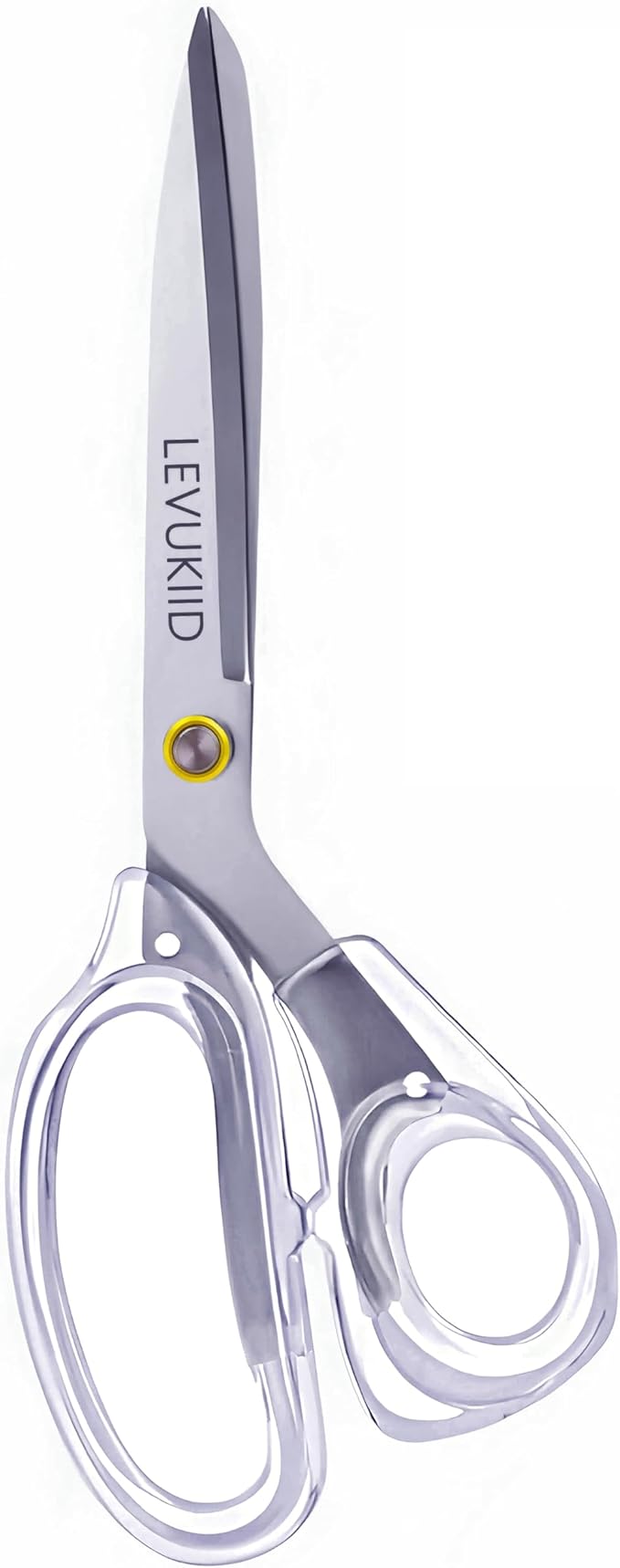 Acrylic Scissors fabric Scissor, 9 Inch Titanium Coated Blades and Ergonomic scissors all purpose, Clear scissors for Office Desk, Modern Design for Craft, Sewing, fabric,Office/Silver