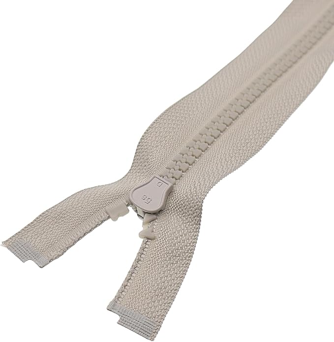 #5 22 Inch Separating Jacket Zippers 2PCS Plastic Bulk Zippers for Coats Sewing Crafts, Gray YIGUANXIN