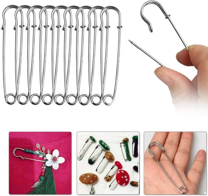 50 Pcs Safety Pins Heavy Duty Large Safety Pins (Silver)