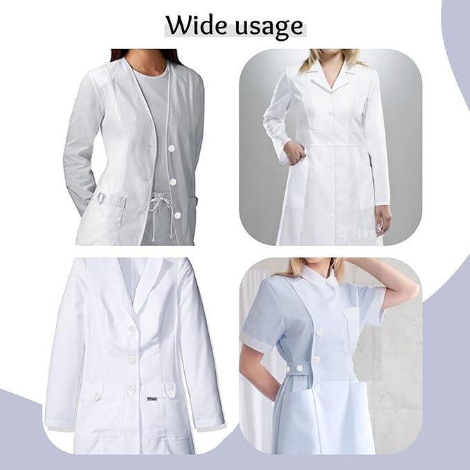 3/4" 100 Pack Clear Buttons for Sewing 0.75 inch 2 Hole Large Transparent Glossy 30L Round Plastic Bulk Sewing Buttons for Workwear School Outfits Aprons Pants Uniforms Jackets Bags DIY Crafts