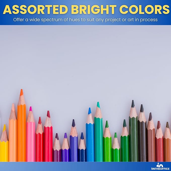 1InTheOffice Colored Pencil, Colored Pencils for Kids, Art Colored Pencils, Pre-Sharpened Pencil Set, (48 Pencils)