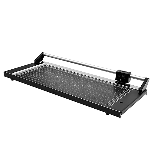 24" Rolling Cutter Precision Rotary Paper Trimmer,Professional Rotary Paper Trimmer with Grids 0-60°Cutting Angle,Manual Heavy Paper Cutter Cutting Machine for Photo,Film,Art Jam,Office