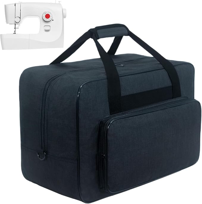 Sewing Machine Carrying Case，Sewing Machine Carrying Case Tote Bag，Universal Tote Storage Bag with Pockets and Handles, Suitable for Most Standard Singer (BLACK)