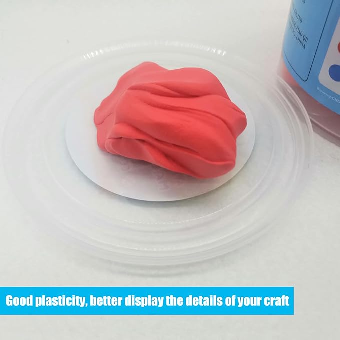 Air Dry Modeling Clay 10.5 oz Ultra Light Soft Magic Clay DIY Moulding Dough Primary Colors for Adults Kids Art Craft Kit Red