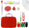 46 Pcs Big Eye Steel Needles Set, Sewing Kit Storage Box Zipper Portable Embroidery Crafting Kit, for Home, Traveler, DIY