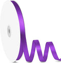 3/8" x 100 Yards Satin Ribbon - Purple Silk Ribbon with Spool - Ideal for Gift Wrapping, Floral Bouquets, Crafts, Wedding Party Decorations, Christmas and Sewing Projects