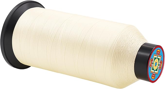 Mandala Crafts Size 46 210D T45 Bonded Nylon Thread - Ivory 2843 YDs Tex 45 Heavy Duty Sewing Threads for Leather, Jeans, Weaving, Outdoor Marine Upholstery