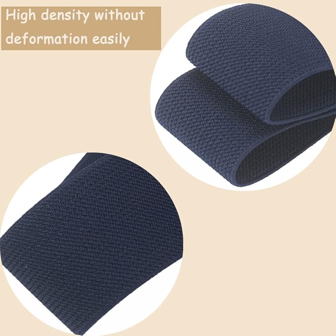 Navy Blue Wide Elastic Band for Sewing 1.5 inch 10 Yards Double-side Twill Woven Elasitc Stretch Straps Heavy Knit Elastic Waistband for Pants Wigs DIY Crafts & Projects