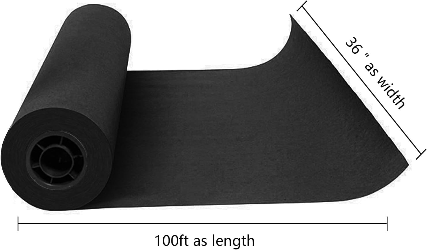Kraft Paper Roll 36" x 98ft, Black Craft Paper 80GMS for Gift Package/Bouquet Flower Wrapping/Kids Arts Drawing/Bulletin Board/DIY/Box Moving Filler/Shipping Supplies/Table Cover, Unwaxed & Uncoated