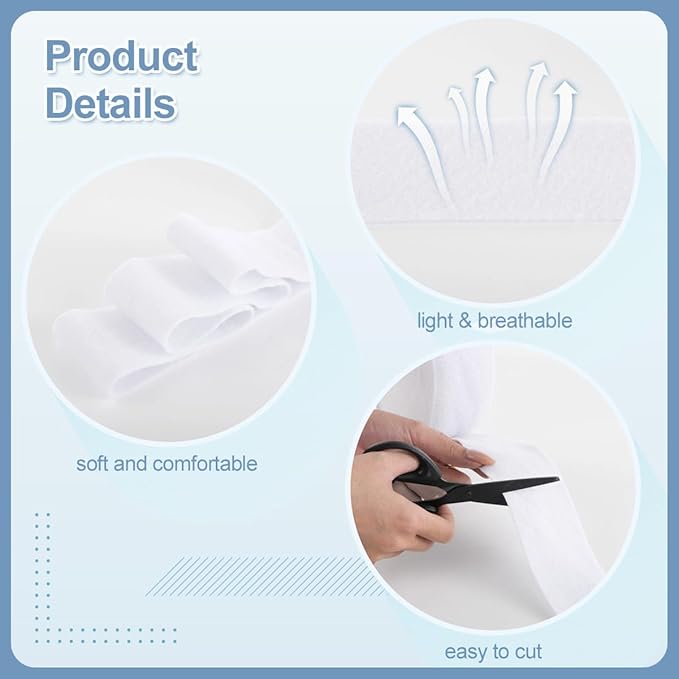 2 1/2 Inch Jelly Roll Batting Strips for Rugs - 2 Rolls Fusible Batting Tape for Quilting for Quilting, Throw Rugs, Fabric Tube Maker Needle Punched Maker Tool, 2 Rolls 200 Yards Total(2 1/2in×100yd)