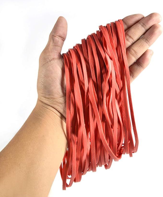 Coopay 120 Pieces Large Rubber Bands Bulk, 8 Inches Heavy Duty Strong Elastic Bands for Office Supply School Home, Securing Trash Can Garbage Cans, File Folders (Red)