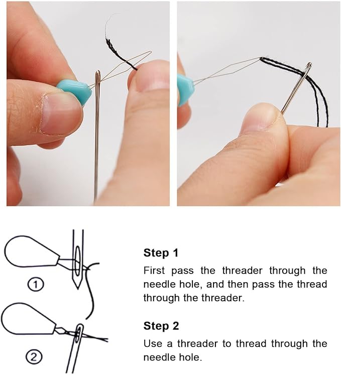 Lusecarl Needle and Thread for Hair Extensions 3 Rolls Hair Weave Sewing Threads with 10 Pcs C J I Shape Curved Upholstery Needles for Hand Sewing, Hair Extensions, Making Wigs DIY (10+3, 3Color)