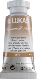 Lukas 1862 Aquarell Artists' Watercolor Tubes, Burnt Umber 24 ml - Vibrant Professional Grade Watercolor Paint - Easy-to-Wet, Intense Color, Long-lasting - Ideal for Professional Watercolorists