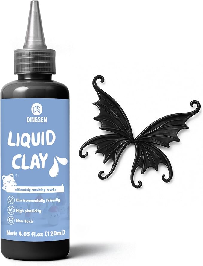 Liquid Polymer Clay Black 4.2oz, Liquid Clay for Polymer Clay Oven-Bake, for DIY Enthusiasts, Easy to Shape & Multi-Mold Compatible