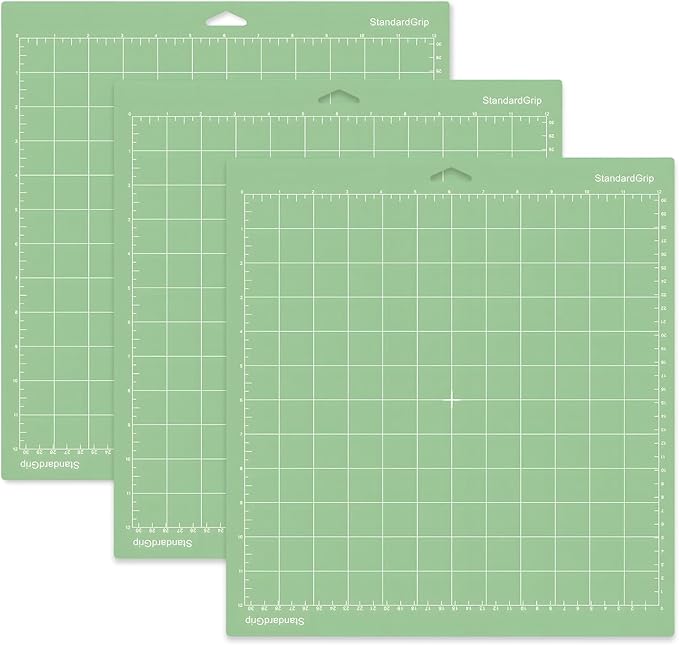 3 PCS Grip Cutting Mats, Non-Slip 12x12 Inch Green Cut Mats, Standard Sticky Grip Mat Compatible with Cricut Explore Air/Air 2/Maker Series Cutting Machines, Cutting Mats for Crafts DIY